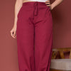 Maroon Cotton Flax Dhoti