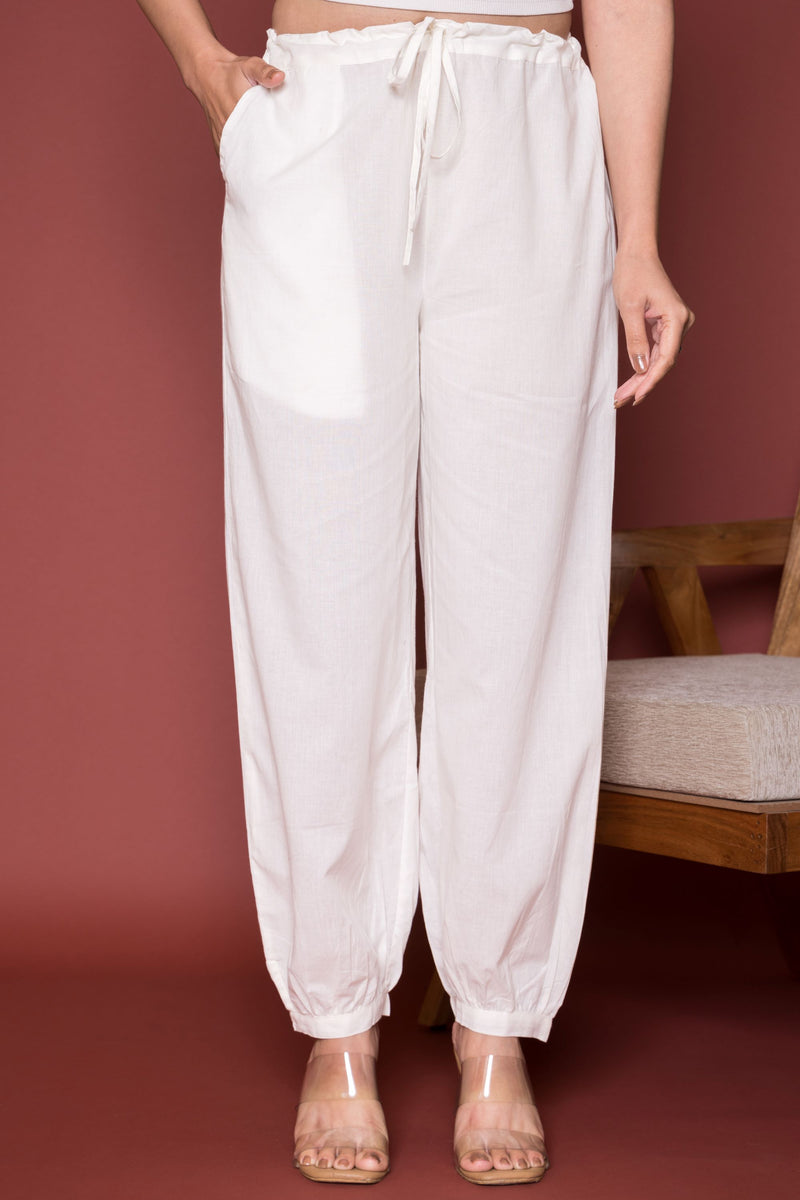 White Cotton Dhoti For Women's