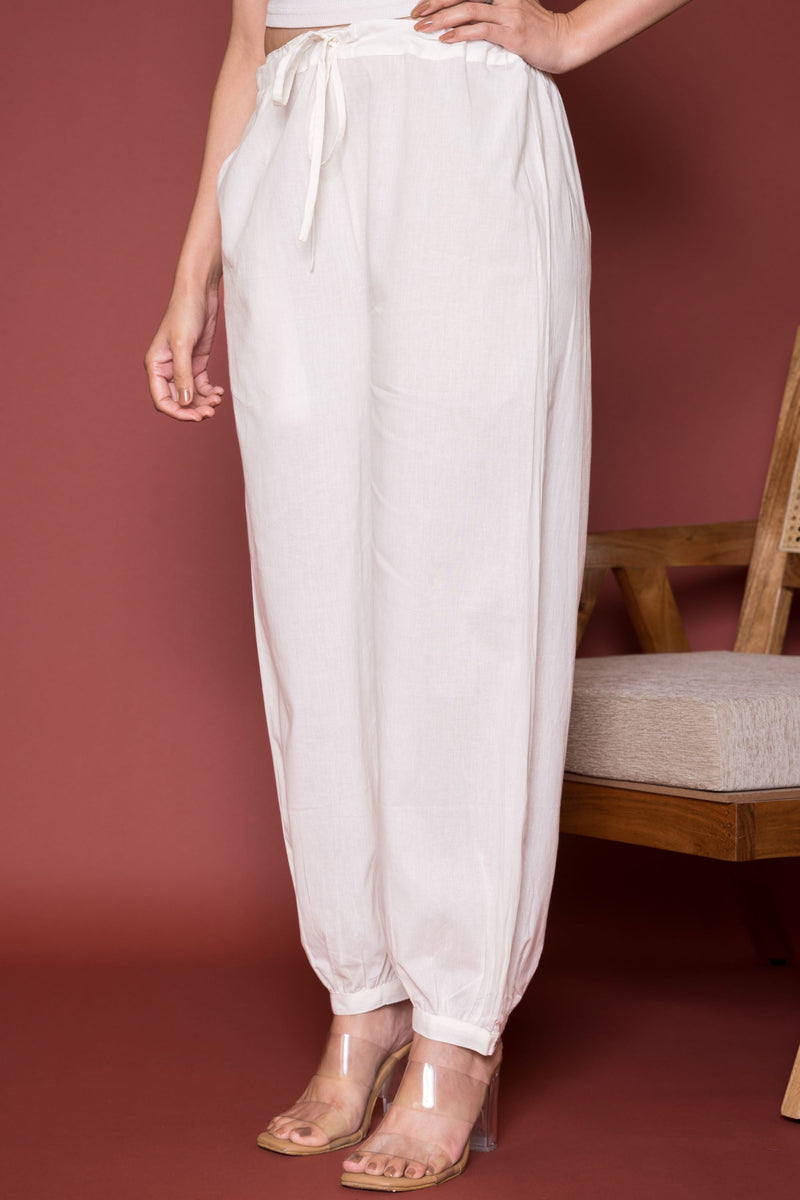 White Cotton Dhoti For Women's