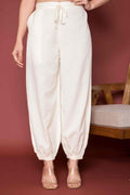 Off- White Cotton Flax Dhoti
