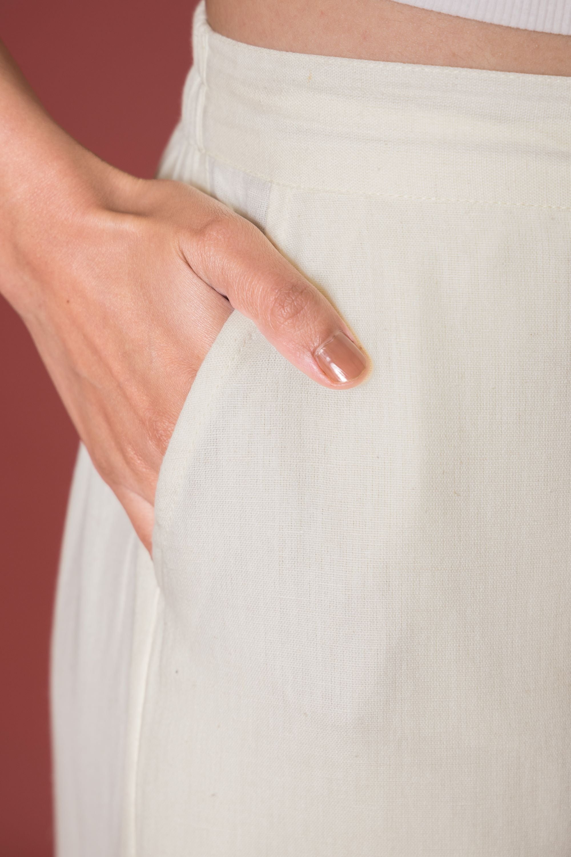 Off- White Cotton Flax Dhoti