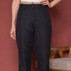 Black Linen Trousers For Women's