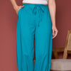 Turquoise Cotton Pleated Salwar