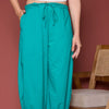 Pleated Cotton Salwar-Pure cotton-Rama Green