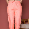 Peach Cotton Pants For Women's