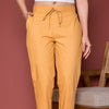 Light Beige Cotton Pants For Women's