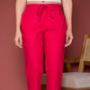 Magenta Pink Cotton Pants For Women's