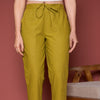 Mehendi Green Cotton Pants For Women's