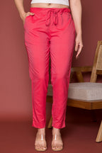 Apricot Cotton Pant For Women's