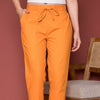 Mustard Cotton Pants For Women's
