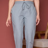 Light Gray Cotton Pants For Women's