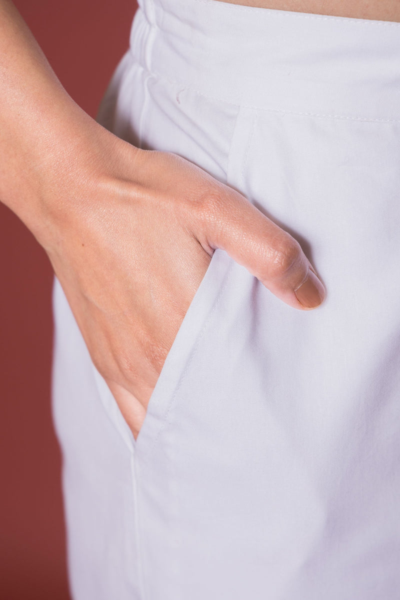 White Cotton Pant For Women's