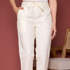 Off White Cotton Pants For Women's