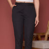 Cotton Flax Button Straight Pant