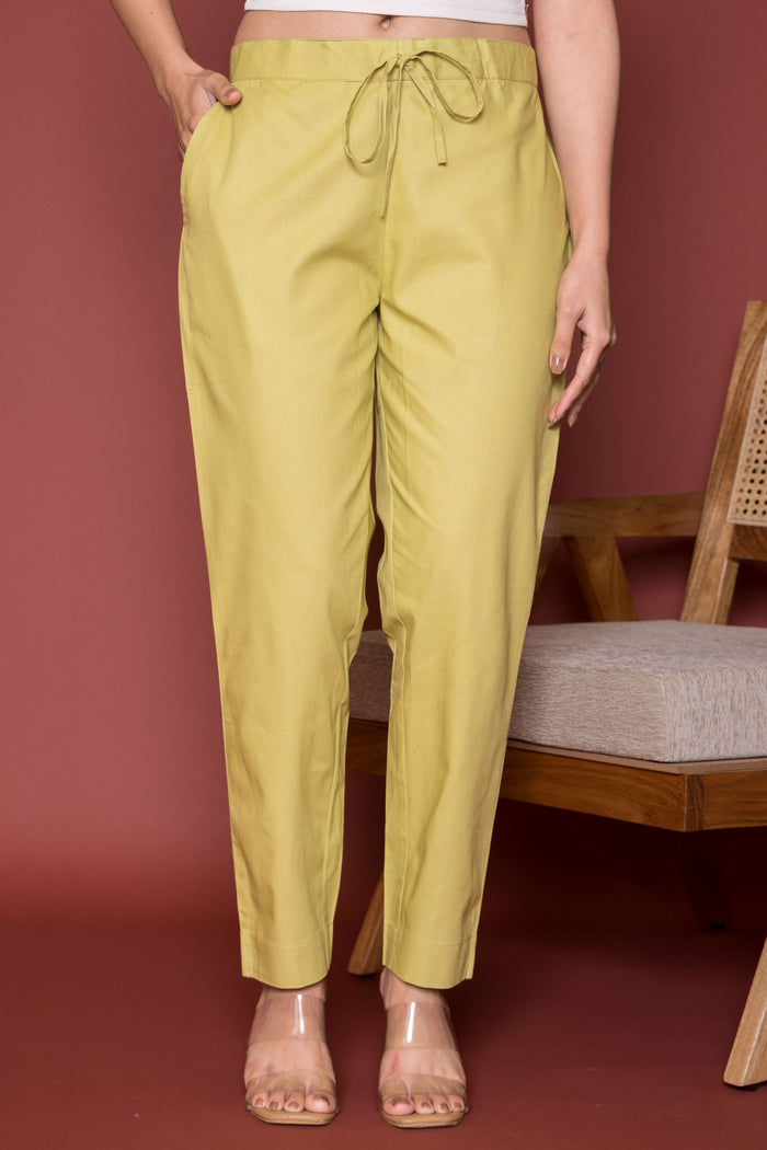 Algae Green Cotton Pant