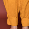 Pleated Cotton Salwar-Pure cotton-Mustard