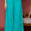Turquoise Cotton Palazzo For Women's