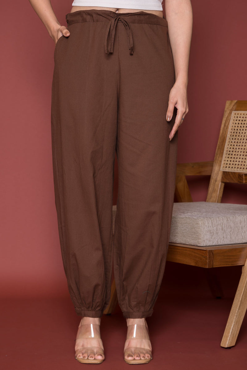 Brown Cotton Dhoti For Women's