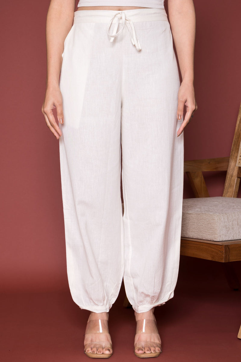 Off White Cotton Dhoti For Women's