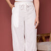 Pleated Cotton Salwar-Pure cotton-Off White