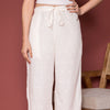 Off White Cotton Embroidery And Shiffly Work Bottom Pallazo