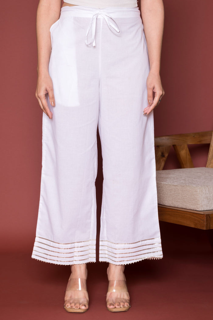 Cotton Gota Palazzo White