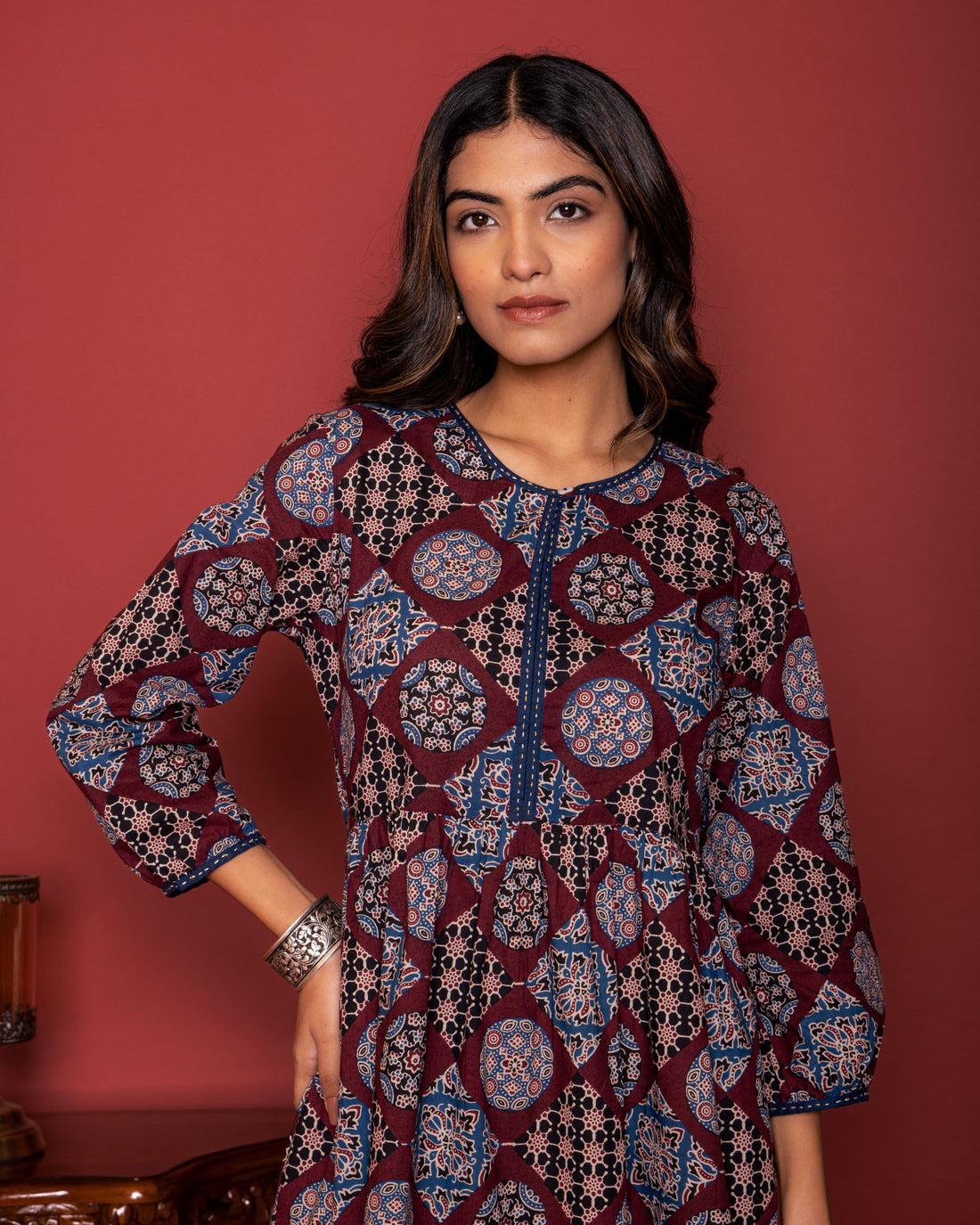 Jamuni Cotton Round Neck Dress For Women's