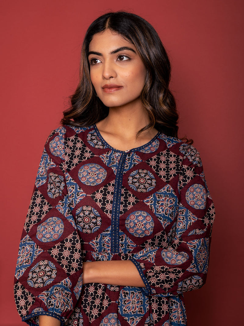 Jamuni Cotton Round Neck Dress For Women's