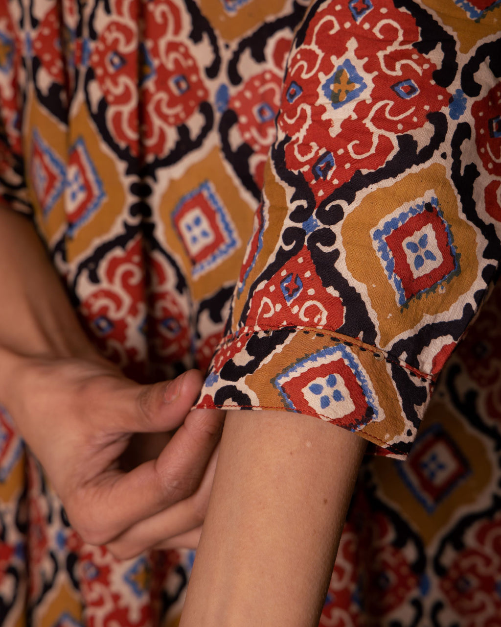 Multicolored Cotton V-Neck Kurta For Women's