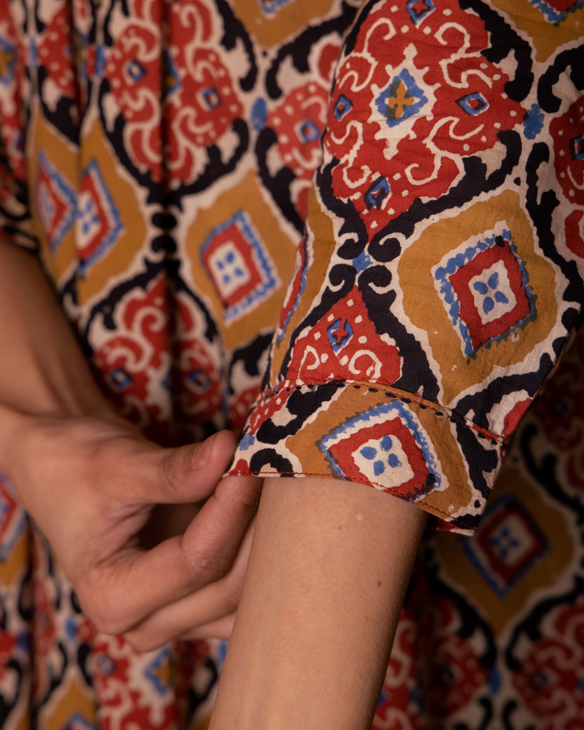 Multicolored Cotton V-Neck Kurta For Women's
