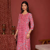 Pink Cotton Handblock Printed Kurta For Women's
