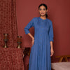 Blue - Pink COLLAR COTTON KURTA-PANT SET