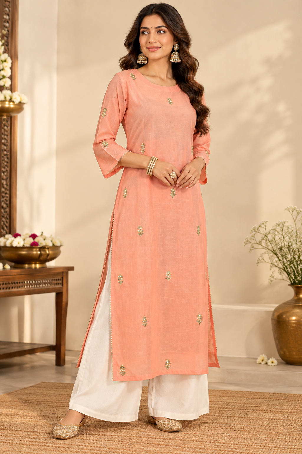 Peach Kurta
