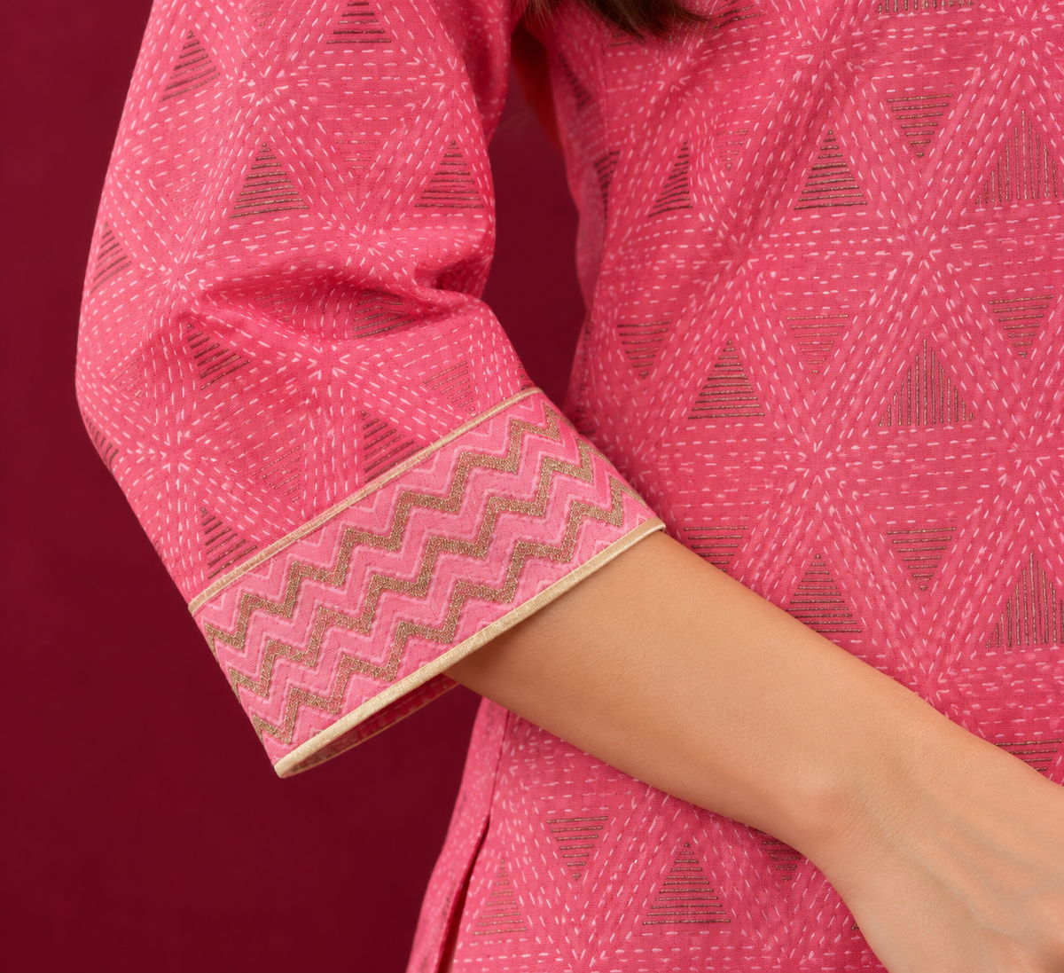 Pink Chanderi Kurta