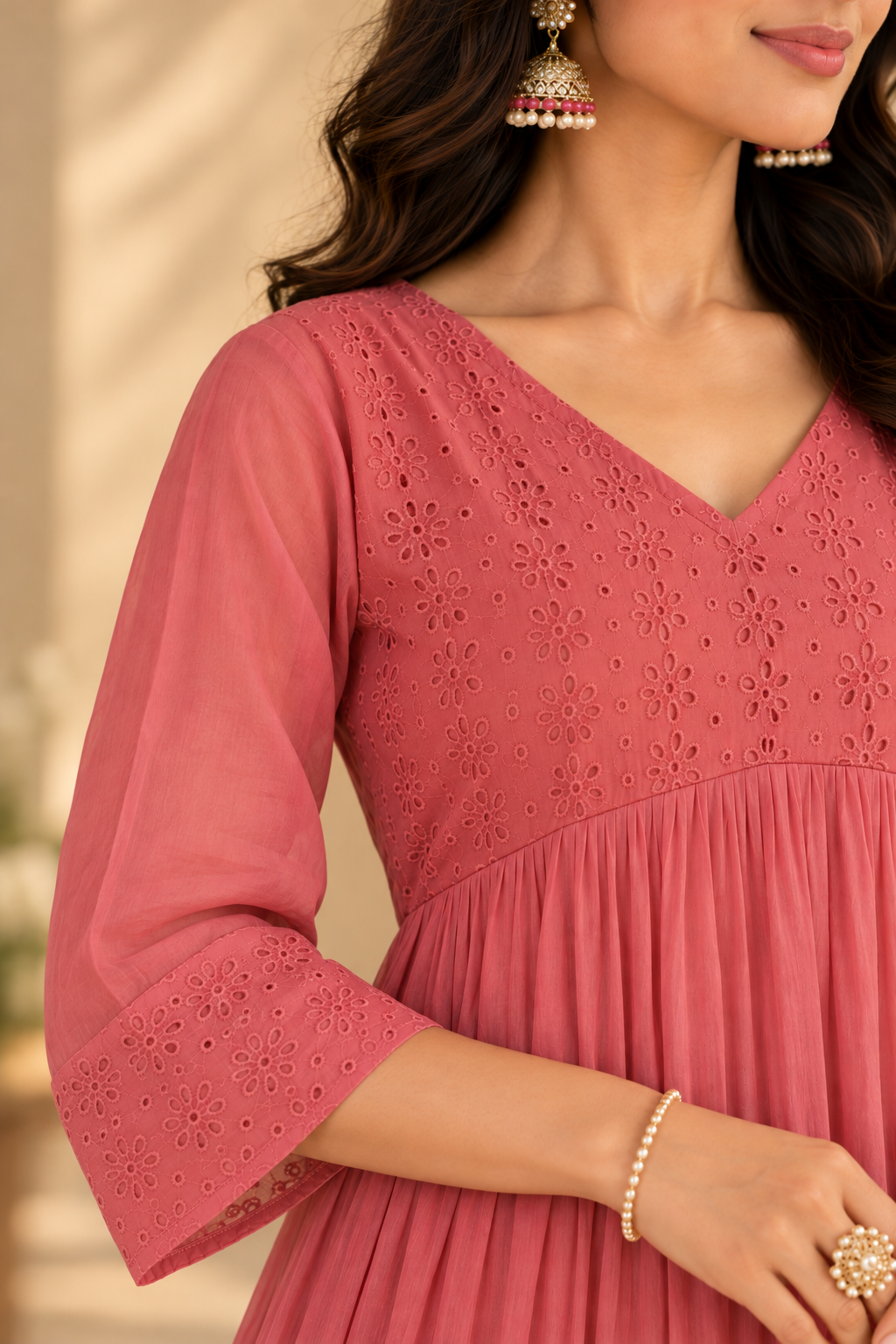 Pink Mul Cotton Dress