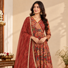 Red Cotton And Dupatta Kota Doriya Complete Suit Set