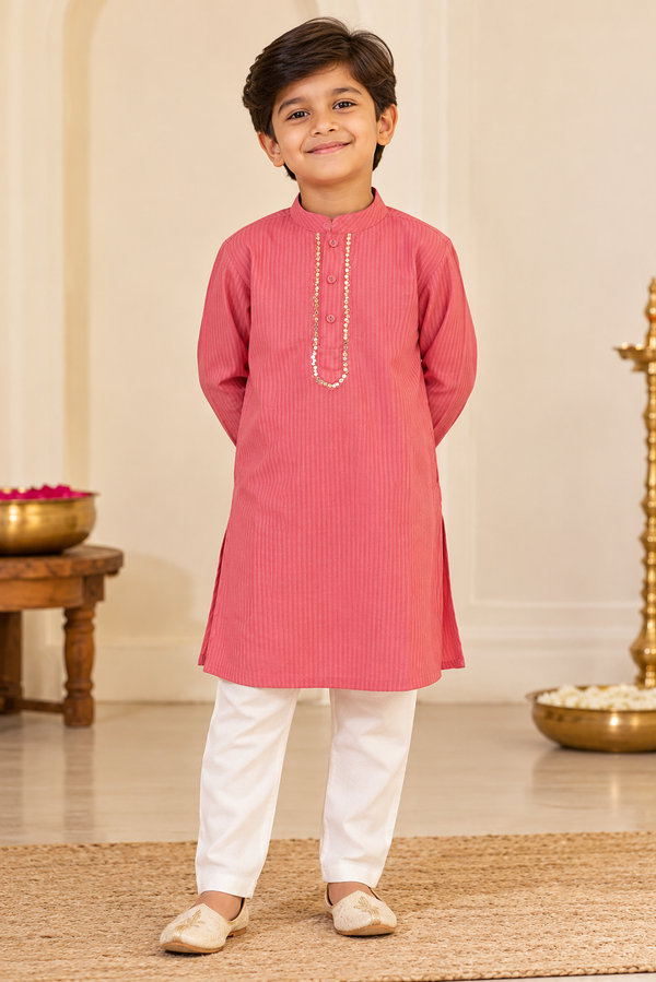 Pink Kids Boy Kurta