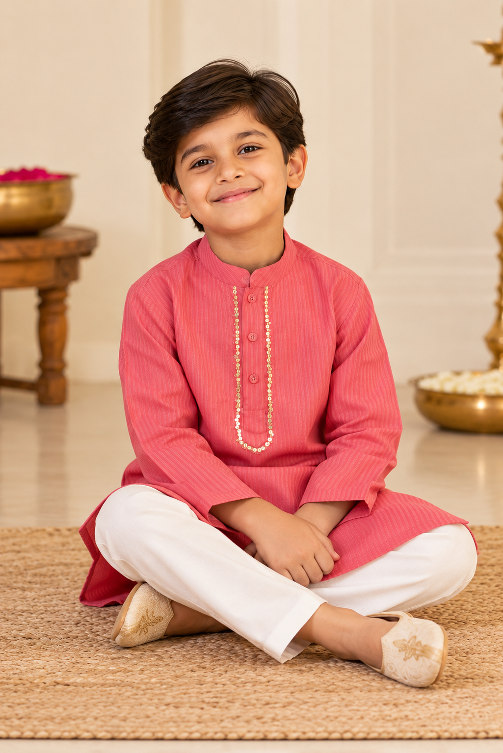 Pink Kids Boy Kurta