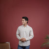 CREAM , MULTICOLORED COTTON COLLAR NECK FLORAL BOOTI PRINT SHIRT FOR MEN'S