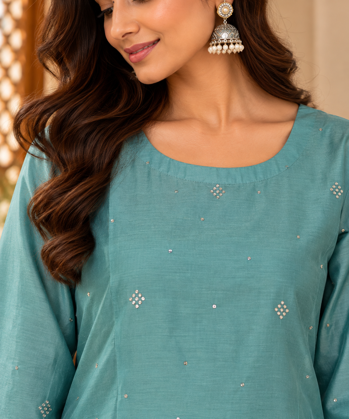 Teal Blue Kurta