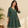 Teal Cotton Angrakha Kurta With Dhoti