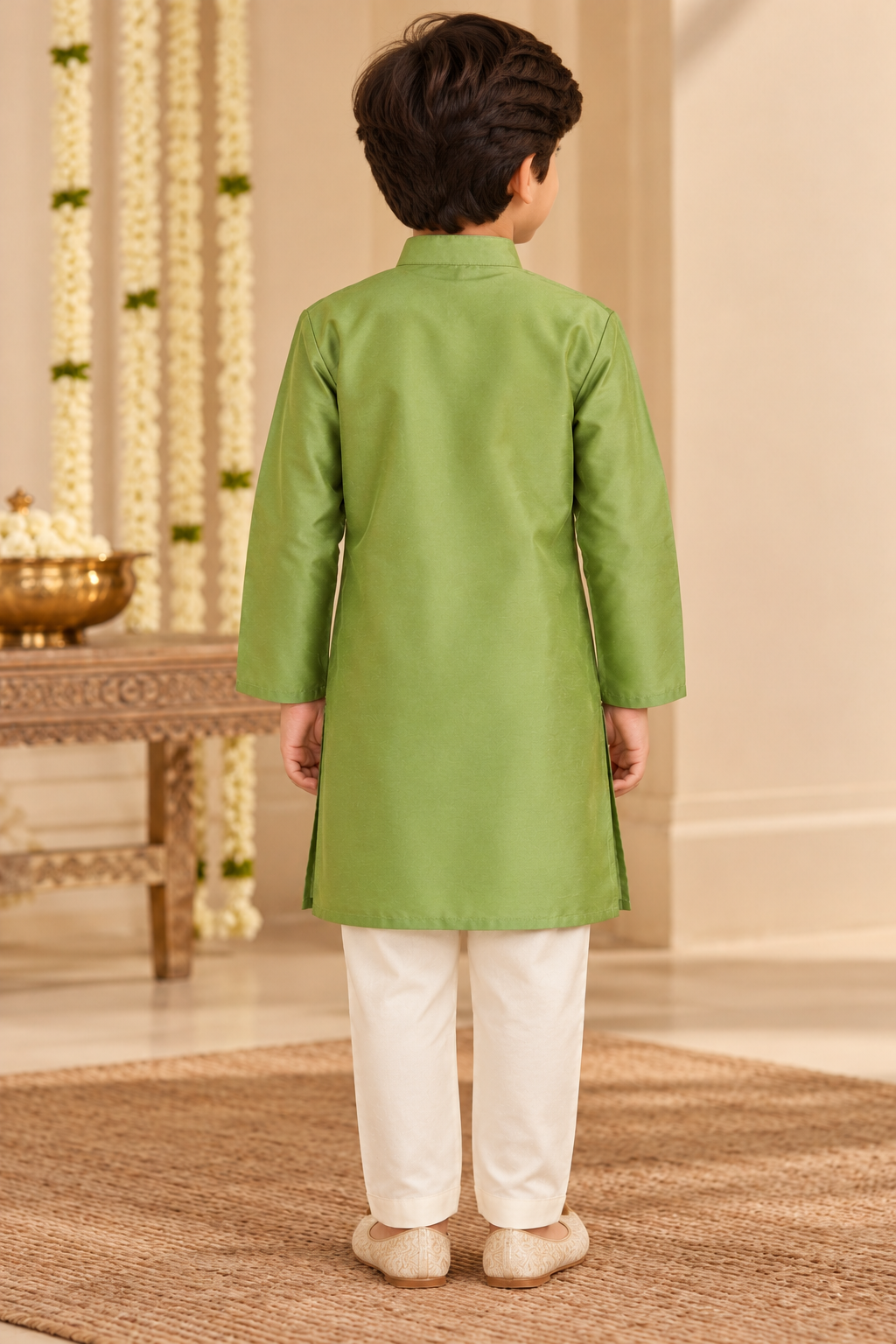 Green Kids Boy Kurta