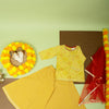 Yellow Cotton Printed 3 Pcs Sharara Set For Girls