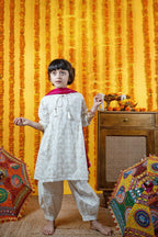 Girls White Kurta Salwar Set