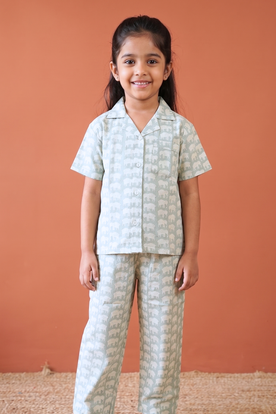 Mint Green And White Lounge Wear