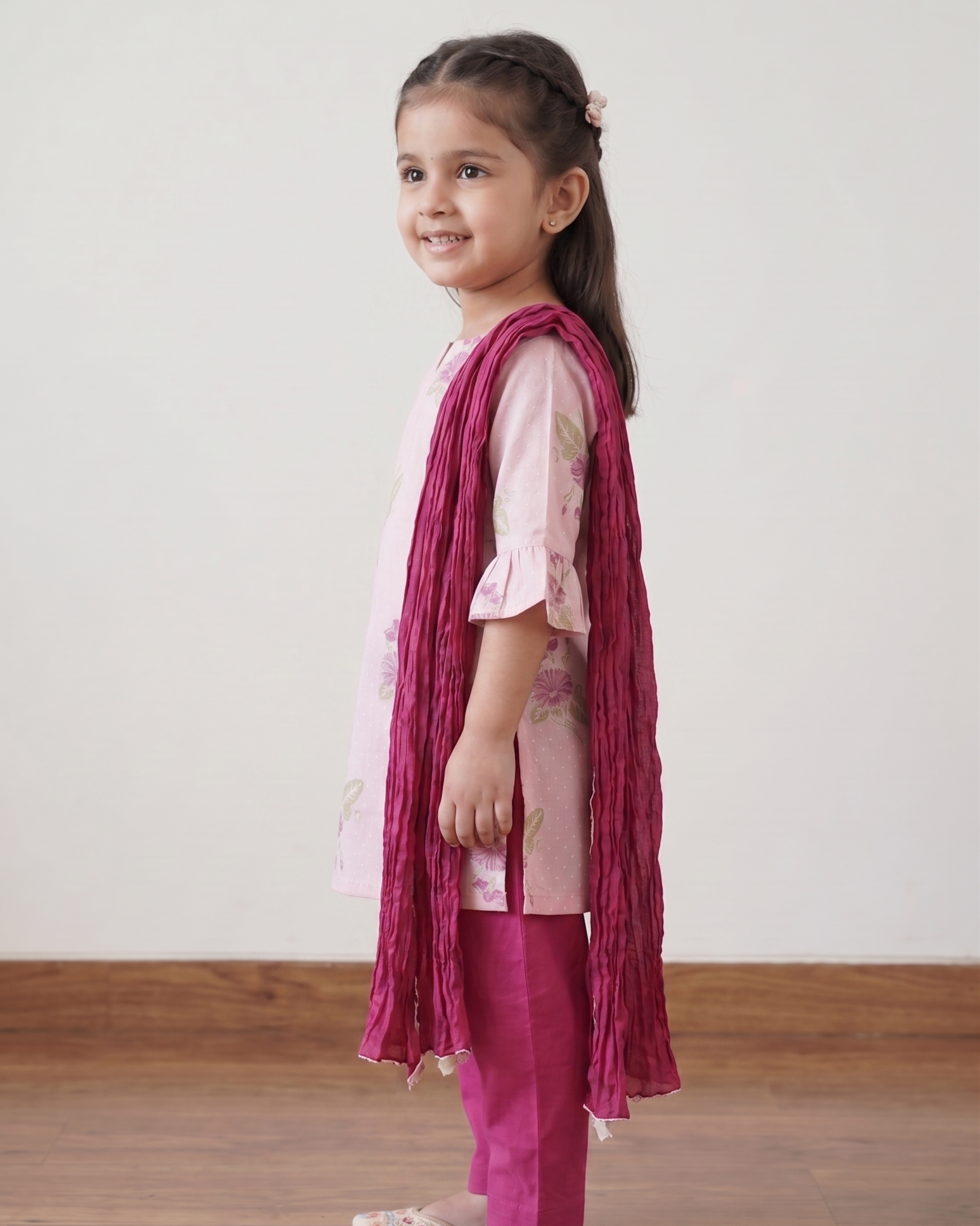 Light Pink & Magenta Kurta Salwar Dupatta