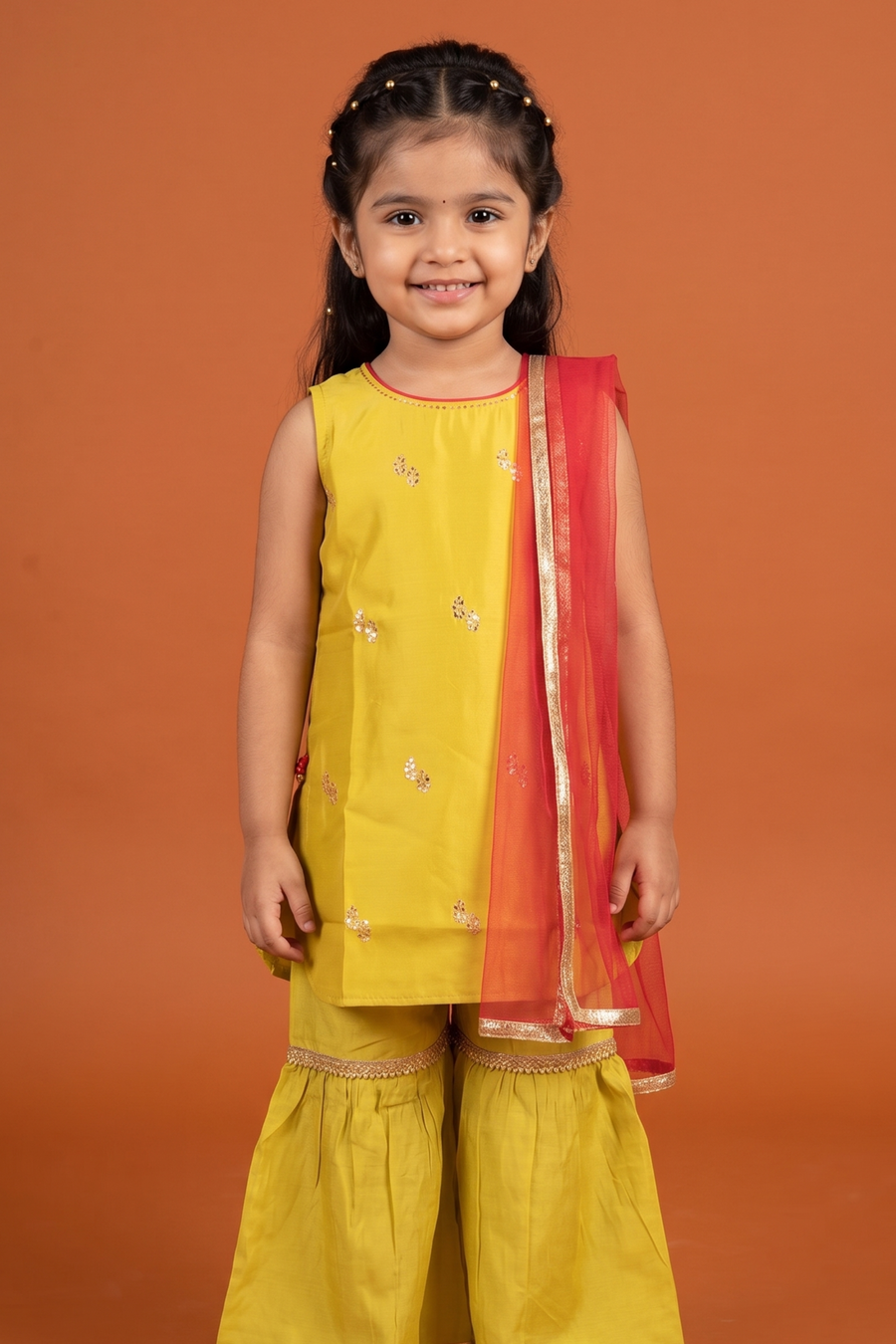 Lime Yellow Kurta Sharara Dupatta