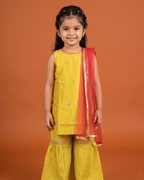 Lime Yellow Kurta Sharara Dupatta