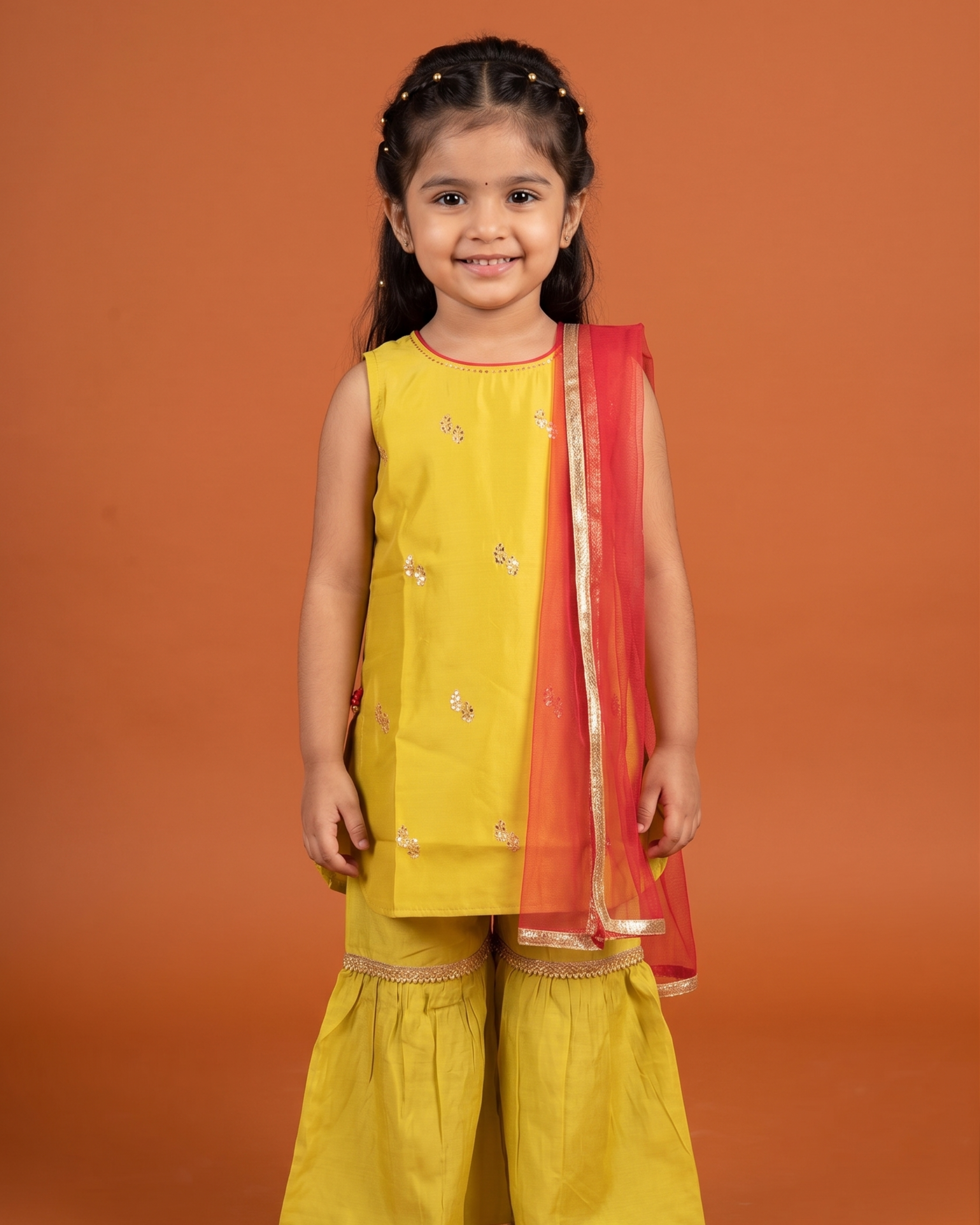 Lime Yellow Kurta Sharara Dupatta