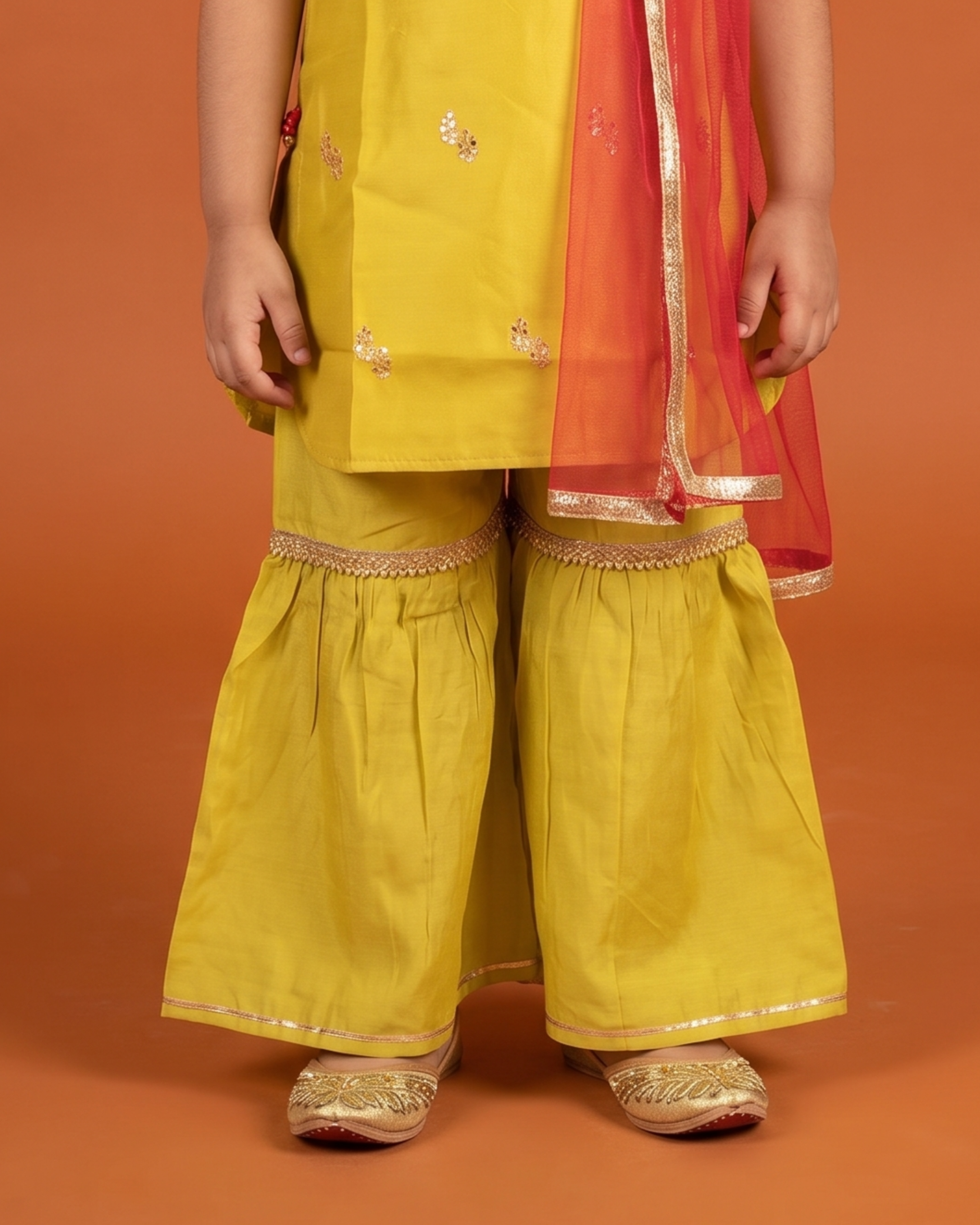Lime Yellow Kurta Sharara Dupatta